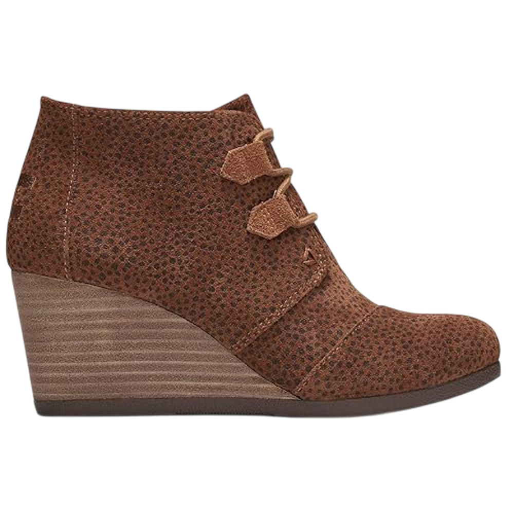 TOMS Ankle Wedge Kala Bootie - Tan Mini Cheetah Suede NEW Size 7.5